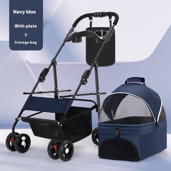 宠物推车厂家-豪华4轮小号折叠旅行猫狗用