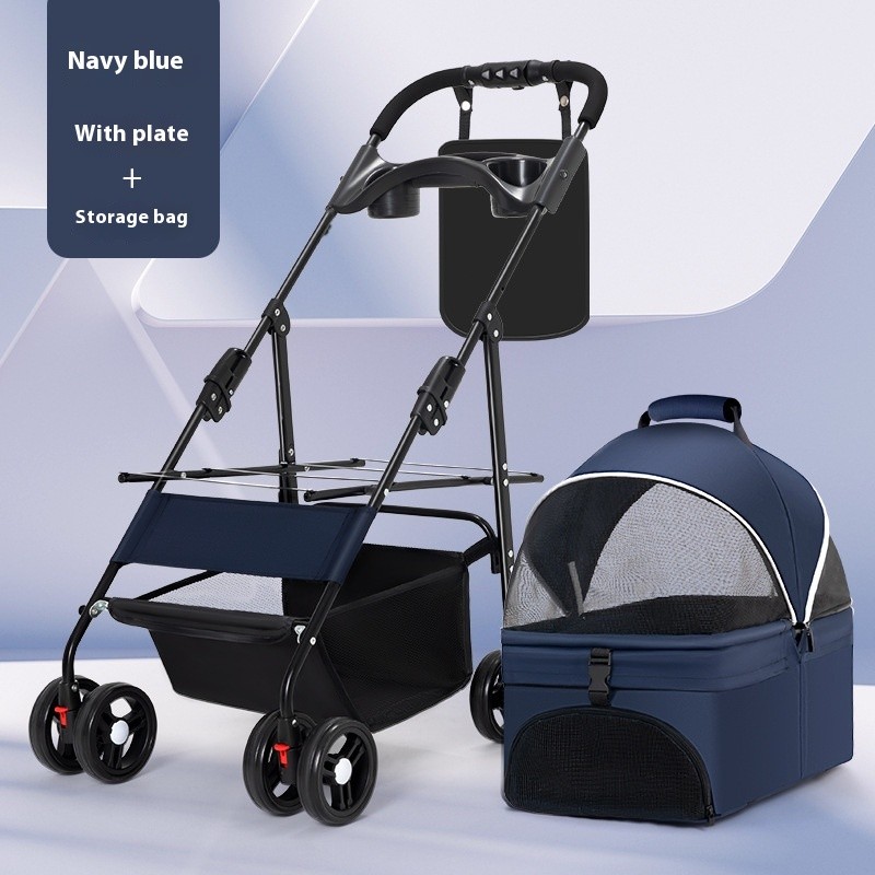 宠物推车厂家-豪华4轮小号折叠旅行猫狗用