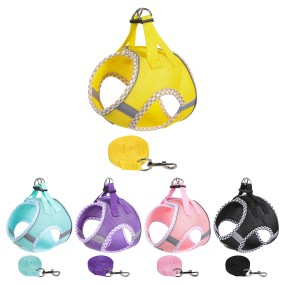 Dog Harness Supplier - Lightweight Breathable Adjustable Plaid Mesh Reflective