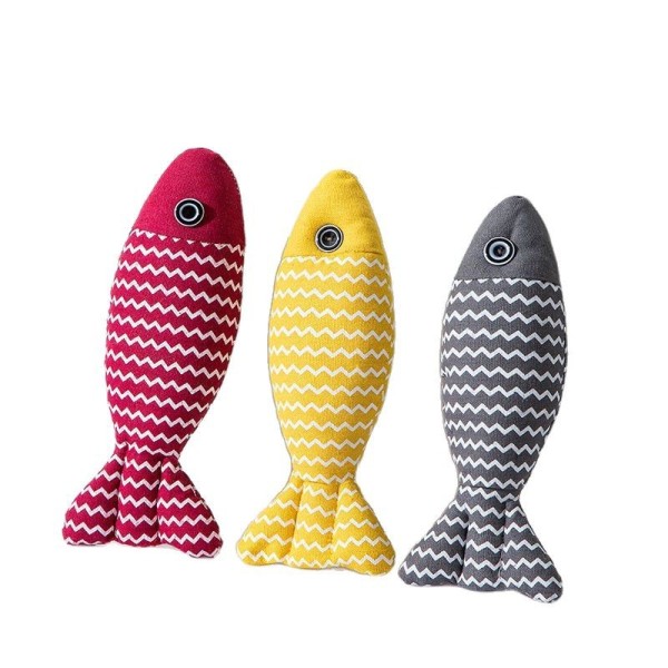 Cat Toy Manufacturer - Interactive Cotton Catnip Fish Shape Kicker Soft Movement
