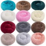 Pet Bed Factory - Round Removable Washable Warmth Pad Comfortable Solid Pattern