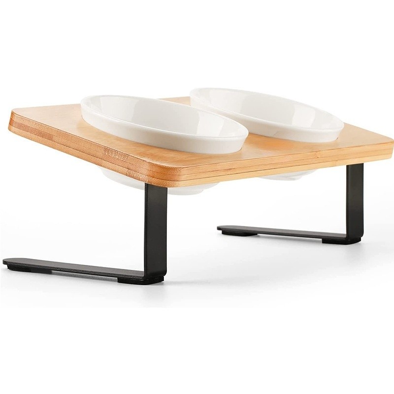 宠物碗厂家-环保可定制logo双不锈钢陶瓷