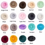 Cat Bed Manufacturer - Wholesale Cave Solid Pattern Long Fur Round Winter Pad