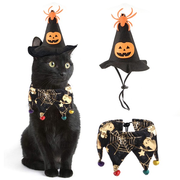 Pet Scarf Set Supplier - Cozy Polyester Halloween Hat Scarf Set Winter Accessory