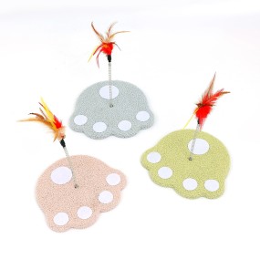 Cat Scratching Board Factory - Hot Selling Vertical Spring Feather Interactive Toy