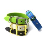 狗牵引绳项圈厂家-个性化条纹图案PVC涂层PU材质