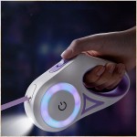 宠物牵引绳供应商-自动锁LED灯伸缩16英尺