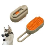 猫美容刷厂家-3合1蒸汽刷带清洁剂按摩功能