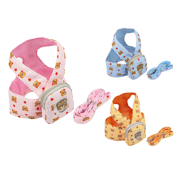 宠物牵引绳厂家-夏季透气狗胸带时尚散步