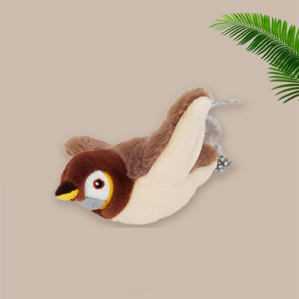 智能宠物玩具厂家-2025麻雀USB充电仿真动物叫声振动