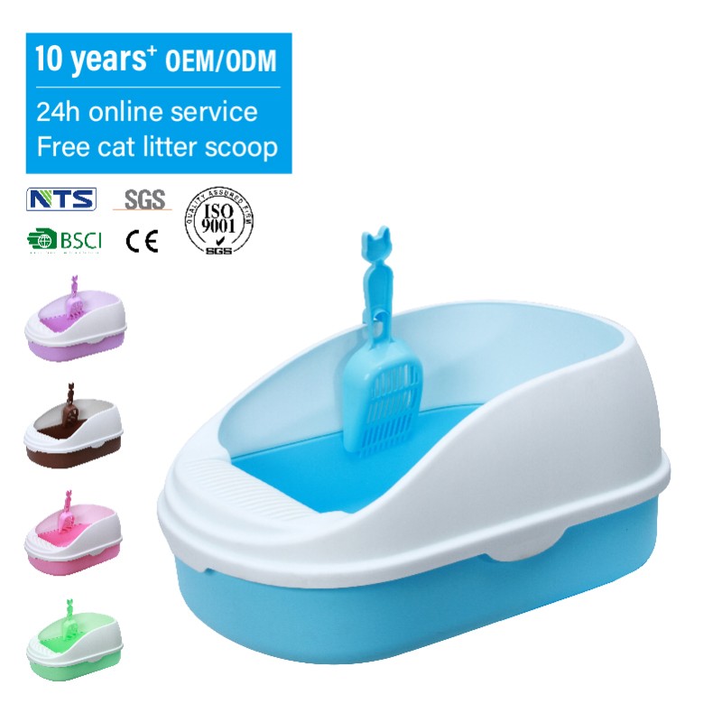 猫厕所箱厂家-热销塑料流沙高品质大空间半封闭