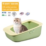 猫砂盆厂家-批发环保高边防溅塑料猫砂盆