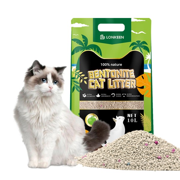 膨润土猫砂厂家-批发可定制膨润土粘土彩色球型无尘