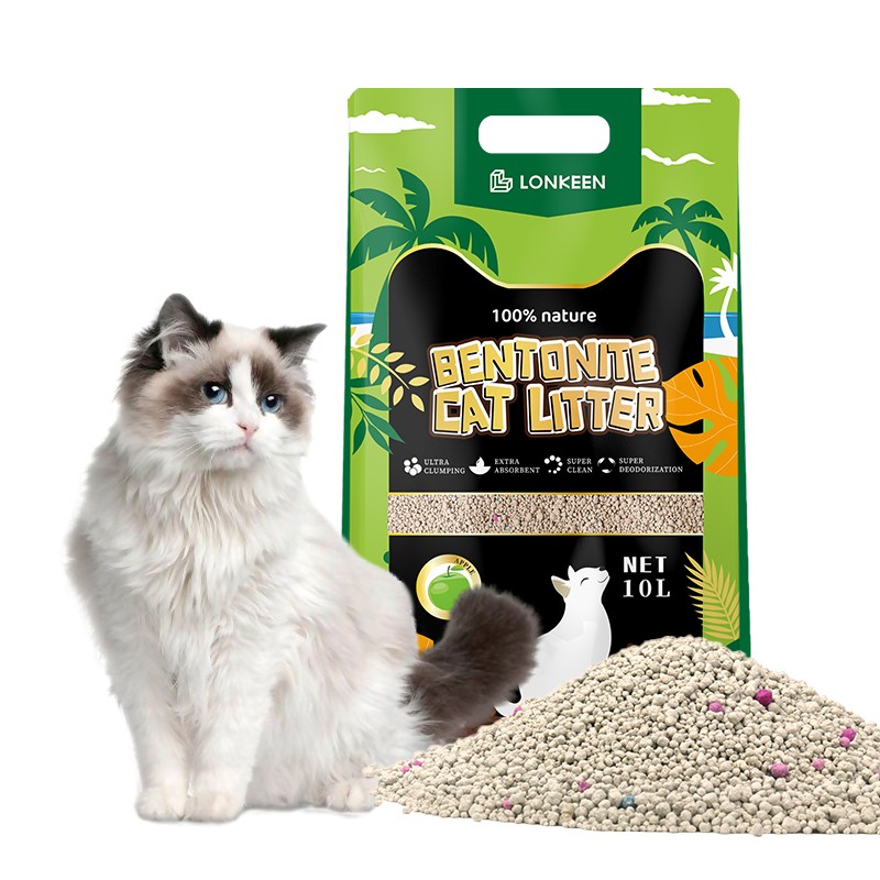 膨润土猫砂厂家-批发可定制膨润土粘土彩色球型无尘