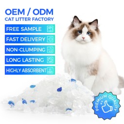 硅胶猫砂厂家-批发环保不结团3.8L蓝水晶