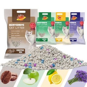 膨润土猫砂厂家-多功能柠檬味球型ARENA PARA GATOS