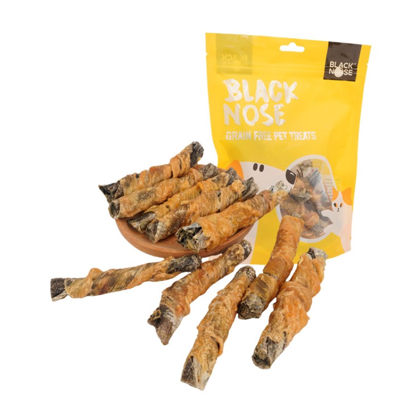 Pet Food Factory - Snacks Dog Treats Chicken Wrap Codfish Skin Stick Dog Cat