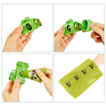 狗废物袋厂家-60卷900只装分配器牵引绳夹无味加厚