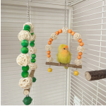 鸟玩具厂家-批发大鹦鹉啃咬彩色天然木块玩耍