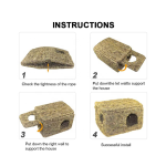 兔床厂家-草屋手编海草垫床天然折叠小屋