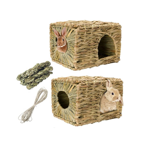 Rabbit House Factory - Grass House Bunny Hut Natural Grass Woven Foldable Play Hideaway