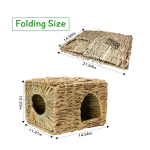 兔屋厂家-草屋兔小屋天然草编织可折叠玩耍藏身处