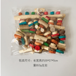 鸟玩具厂家-大鹦鹉啃咬玩具彩色天然木块撕裂