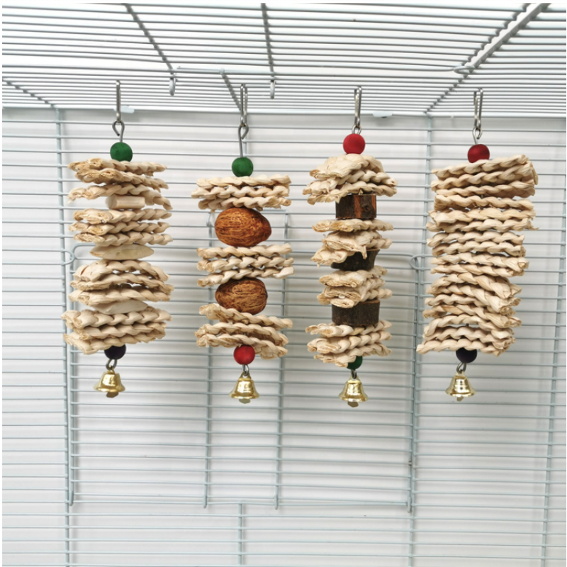 鹦鹉玩具厂家-秋千啃咬悬挂铃铛笼玩具锥尾鹦鹉雀鸟