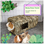 小动物隧道厂家-天然几内亚猪草隧道兔手工草屋