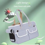 宠物运输背包厂家-便携可折叠猫斜挎包带扣闭合