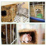 兔床厂家-草屋手编海草垫床天然折叠小屋