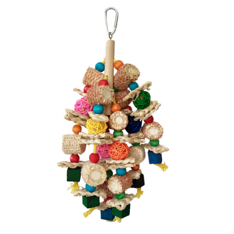 鸟啃咬玩具厂家-大鹦鹉彩色天然木块撕裂啃咬玩耍