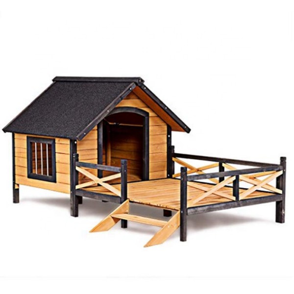 宠物小屋厂家-小屋式高架防风雨户外大屋带门廊