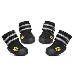 狗靴厂家-防水防滑雪地靴温暖爪保护器中大号