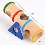 宠物玩具厂家-天然木彩色跷跷板圆柱隧道笼屋隐藏玩耍