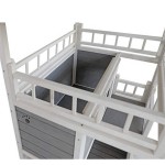 户外猫屋厂家-31英寸长30英寸宽56英寸高理想庇护所防风雨三层