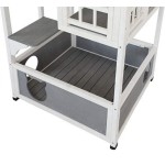 户外猫屋厂家-31英寸长30英寸宽56英寸高理想庇护所防风雨三层