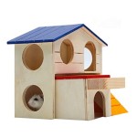 宠物屋厂家-仓鼠屋耐用无味无毒豪华两层木屋