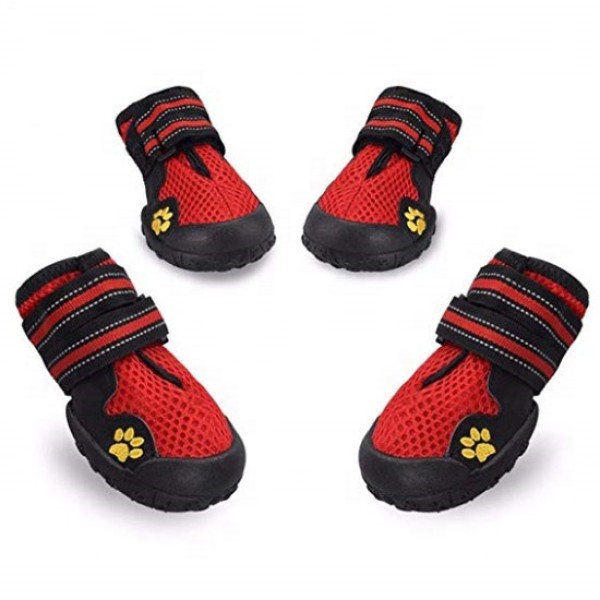 防水狗靴厂家-宠物网眼鞋透气爪保护器鞋底