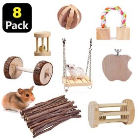 Pet Chew Toys Supplier - Cheap Factory Price Hamster Toys Natural Wooden Chewing Set