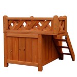 宠物笼舍厂家-木制狗屋/笼舍带阳台室内外使用