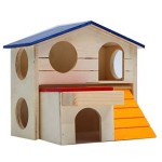 宠物屋厂家-仓鼠屋耐用无味无毒豪华两层木屋