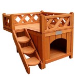 宠物笼舍厂家-木制狗屋/笼舍带阳台室内外使用