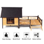 宠物小屋厂家-小屋式高架防风雨户外大屋带门廊