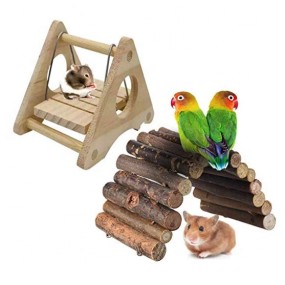 Small Animal Toys Manufacturer - Hamster Bridge Seesaw Toy Wood Platform Cage Toy Chinchilla