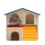 宠物屋厂家-仓鼠屋耐用无味无毒豪华两层木屋