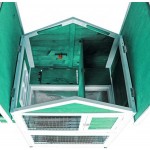 兔笼厂家-户外笼舍带跑场31.5英寸x26英寸x46英寸兔用