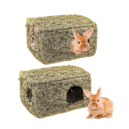 兔床厂家-草屋手编海草垫床天然折叠小屋