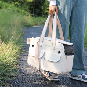 Pet Carrier Backpack Manufacturer - Portable Foldable Cat Crossbody Bag with Belt Closure