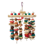 鸟玩具厂家-大鹦鹉啃咬玩具彩色天然木块撕裂